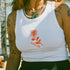 white crop top rose for summer festival top alternative design
