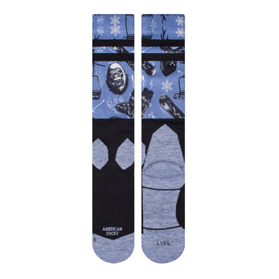 Marine wool like ski socks with winter cool sports pattern by american socks