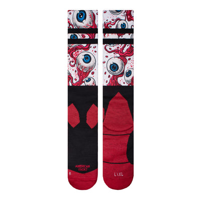 Snow socks with alternative eyeballs design by american socks