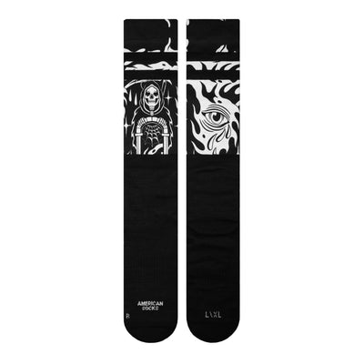 Ski socks with gothic grim reaper  design by american socks 